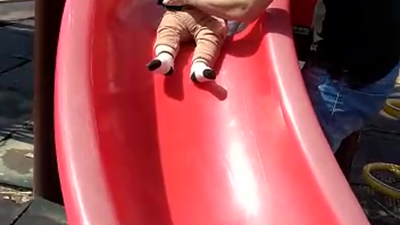 Helping baby to slide