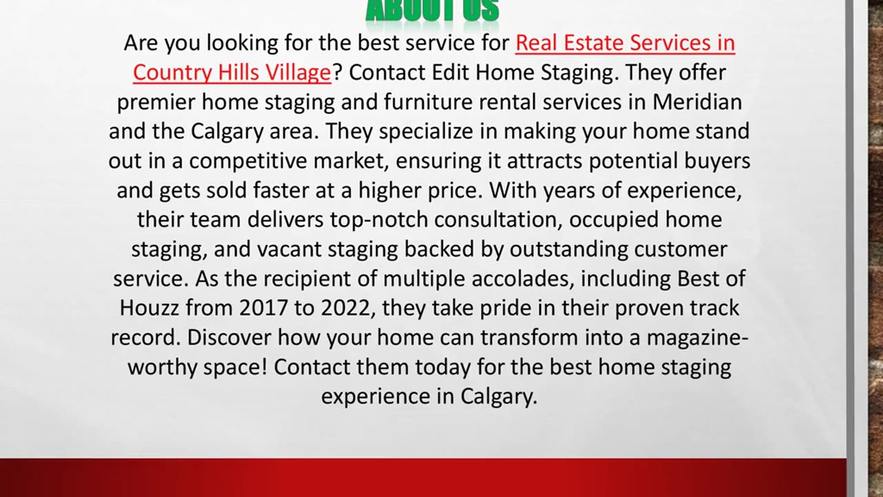 Real Estate Services in Country Hills Village