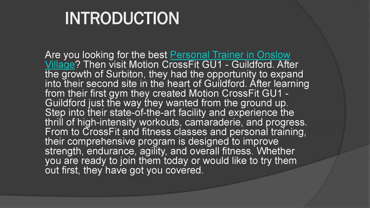 Best Personal Trainer in Onslow Village