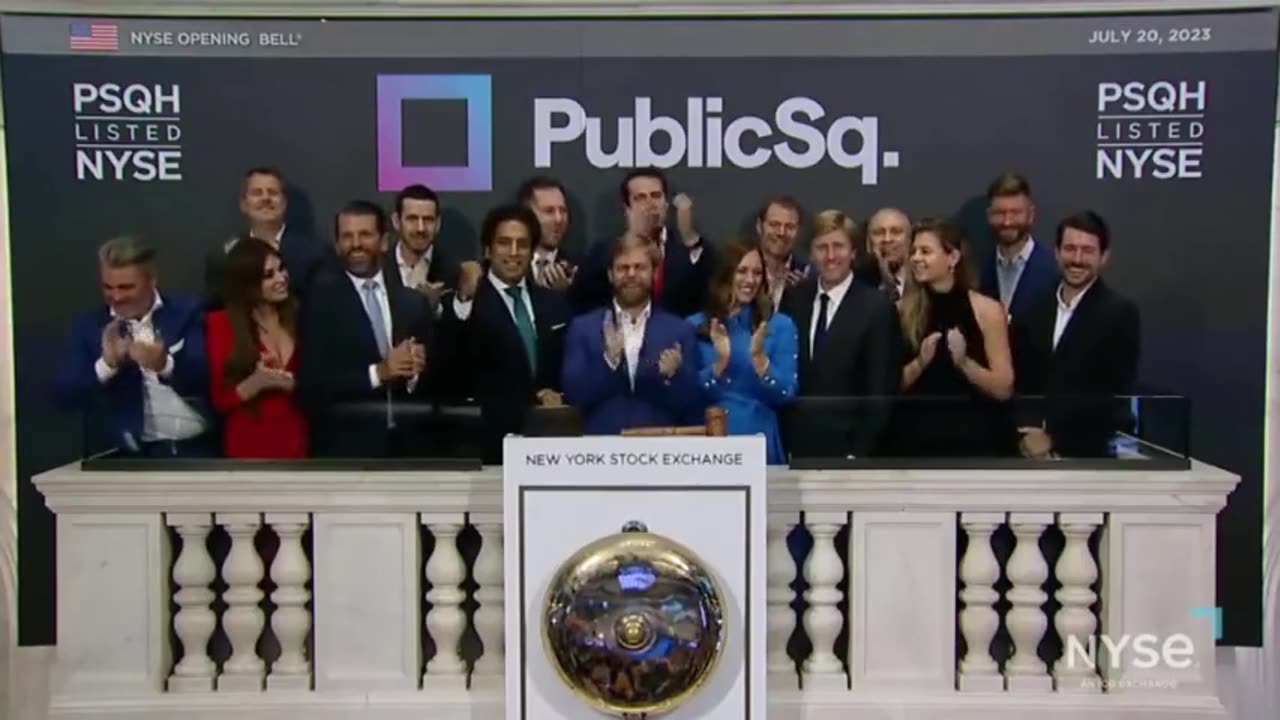 Chants of "USA!" erupt at NY Stock Exchange as PublicSq goes public.