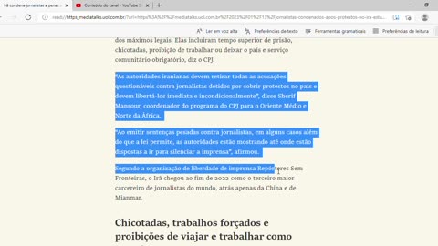 Irã condena jornalistas a penas acima da lei, chicotadas e trabalhos forçados como limpeza de ruas
