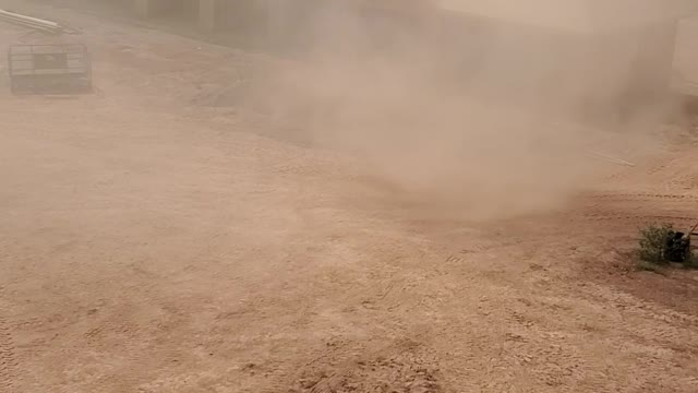 Dust devil attacks job site