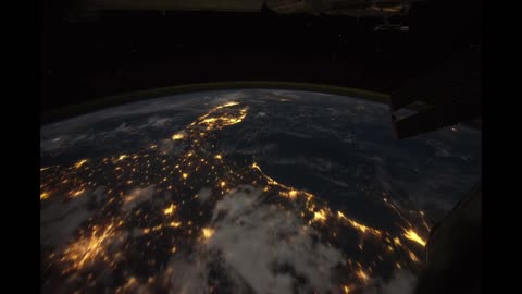 all alone in the light- time- lapse footage off the Earth ad seemn ftom the- ISS