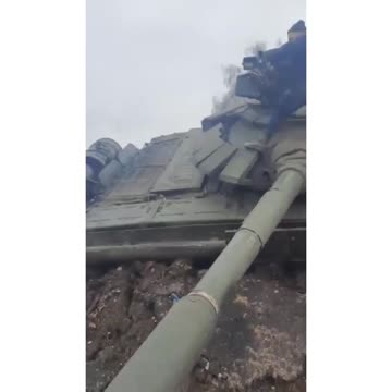 A broken column of military equipment of the occupiers near Chernihiv