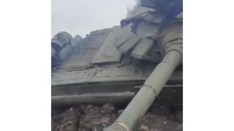 A broken column of military equipment of the occupiers near Chernihiv