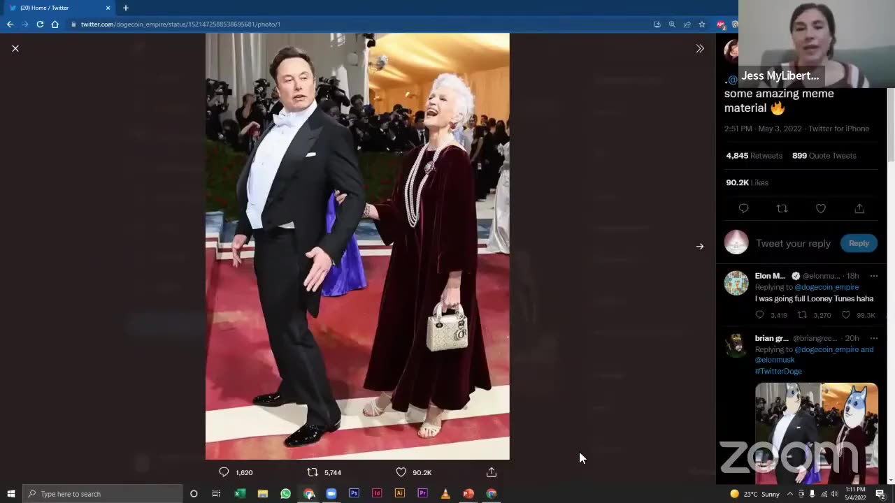 Elon Musk at the Met Gala, No Keeping of Posture (Deliberately), Maye Musk + Is Hillary Clinton Dead? + 44 (Does that Number Refer to Obama and/or the New World Order?), When Does a Bird Sing?