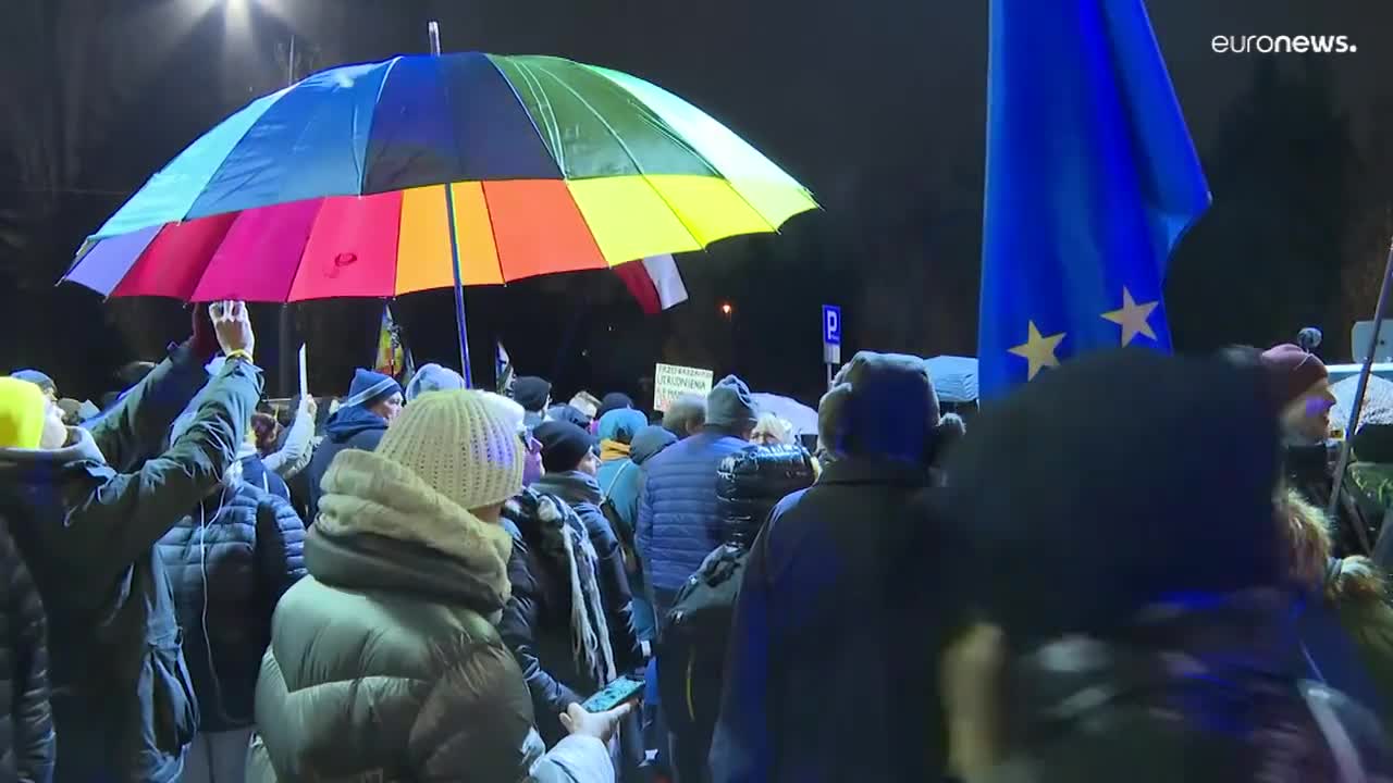 Protesters slam Kaczynski's comments on women drinking and Poland's near total abortion ban