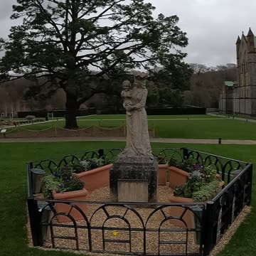 Statue at Buckfast Abbey. Devon. March 2023