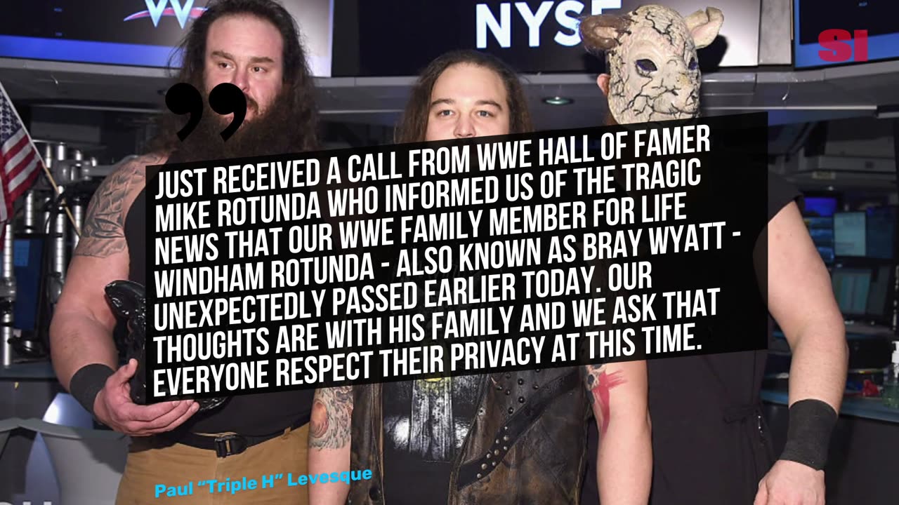 Bray Wyatt, Former WWE Champion, Dies at 36
