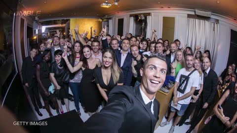 Cristiano Ronaldo Taking Selfies With All of His Fans