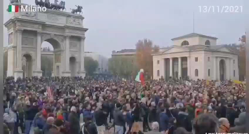 The Italian government banned protest marches on Friday.