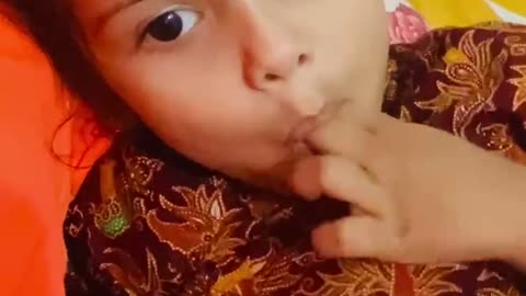 Baby Reaction Himself By Touching Mobile