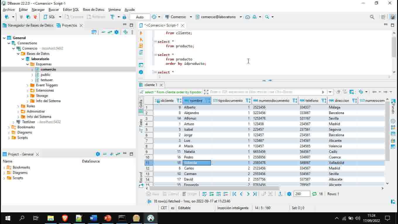 Lenguaje SQL y PostgreSQL parte 9. Consulta de datos simples.