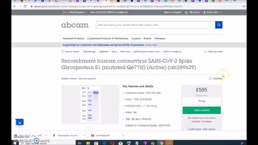 BUSTED ! SARSCOV2 "SPIKE PROTEIN" BIOWEAPON FOR SALE £595 EACH (RUSS BROWN TRUTH REPORT)
