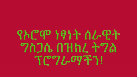 የኦሮሞ ነፃነት ሰራዊት ግስጋሴ በዝክረ ትግል ፕሮግራማችን!