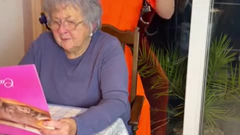 He surprised his grandma in the craziest way!