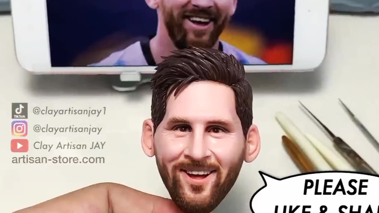 WOW LIONEL MESSI Sculpture from Polymer Clay