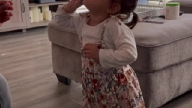 Girl adorably starts crying after dad says candy is bad