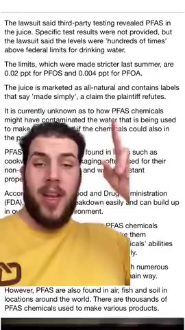 SIMPLY ORANGE HAS OVER 100 TIMES MORE PFAS IN THEIR DRINK THAN IS ALLOWED