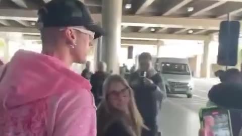 Megan Fox with Machine Gun Kelly arriving in São Paulo, Brasil, for his @gpweek concert 🤩