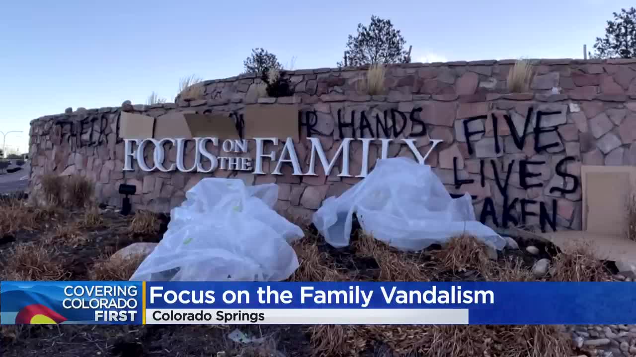 Focus on the Family headquarters sign targeted by vandals