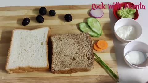 Bunny Sandwich for Kids _ Food Art _ Fireless Cooking _Creative Sandwich Decoration_ Cook with Mamta