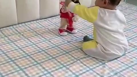 Cute baby playing