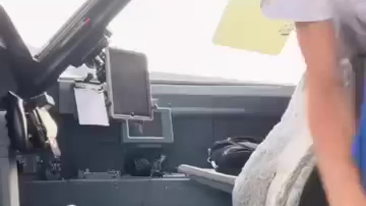 Pilot is getting ready to the flight
