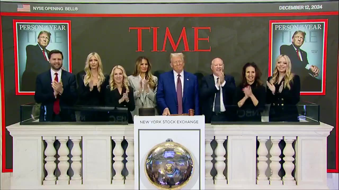 ICONIC MOMENT! Trump rings the bell, opens the market NYSE