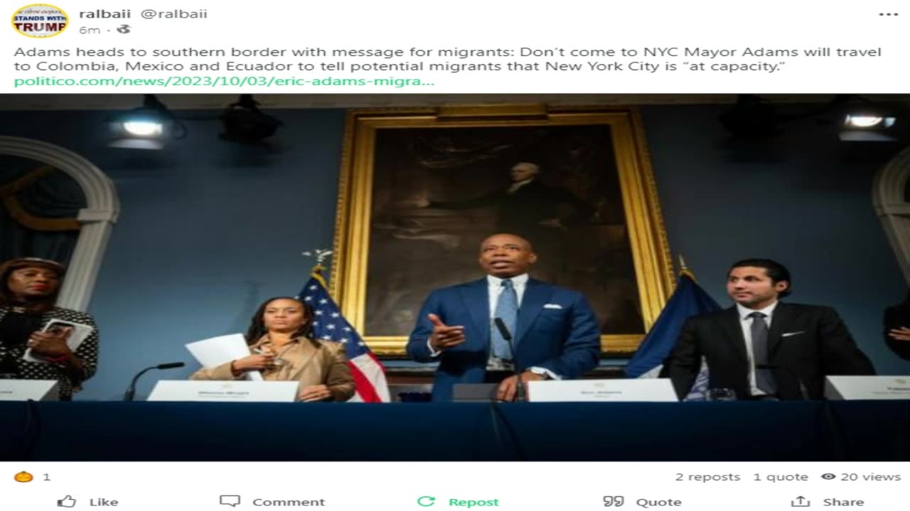 gab - adams heads to southern border with message for migrants; don't come to NYC mayor adams