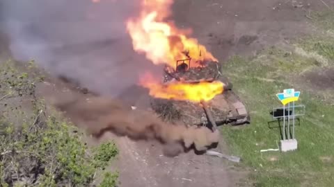 Ukraine Drones take out Russian Tanks