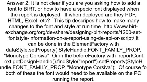 Adding a new font for BIRT Reporting