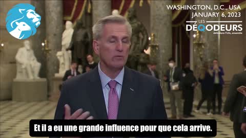 ▶ EXTRAIT-RQ + LIENS parus (8 Jan 23) : Discours de McCarthy, après son élection.