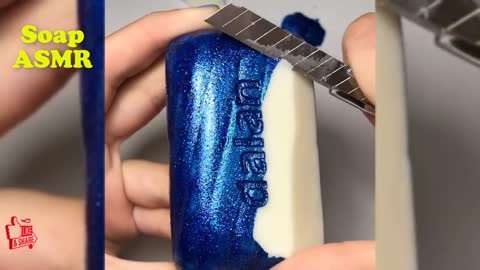 Satisfying soap bar cut and scraped