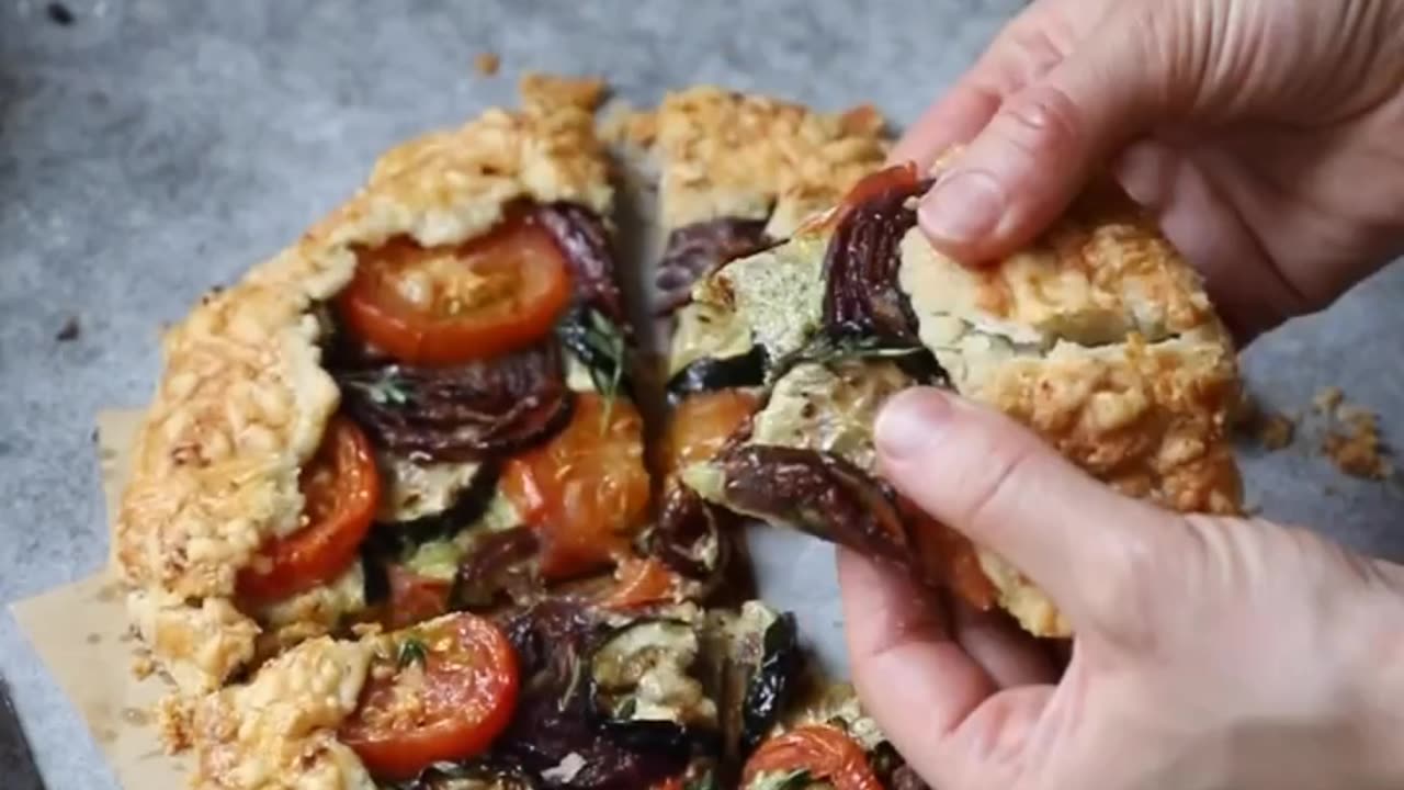 Zucchini & Tomato Galette with Arugula Salad