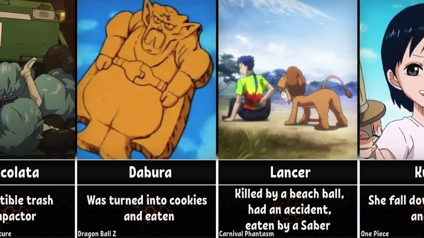 Unusual Cause of Death Anime Characters