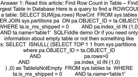 How can we check whether data exists or not in a table thru sys tablesfunctions directly