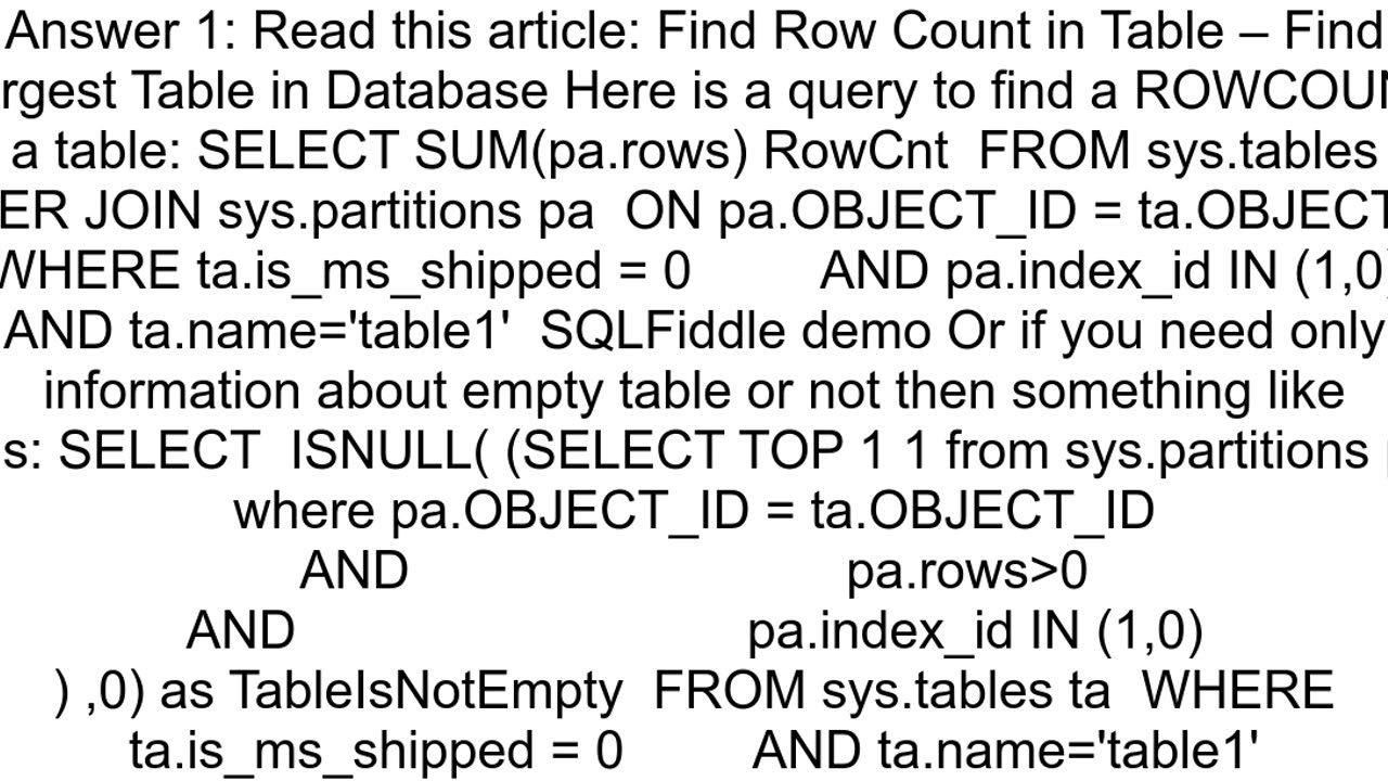 How can we check whether data exists or not in a table thru sys tablesfunctions directly