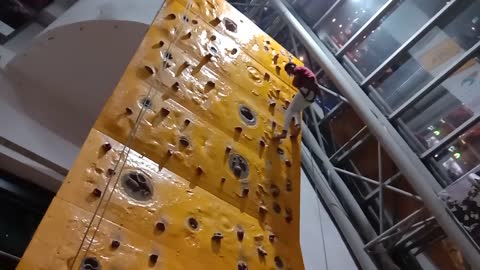 Rock climbing by expert at prasads imax hyd