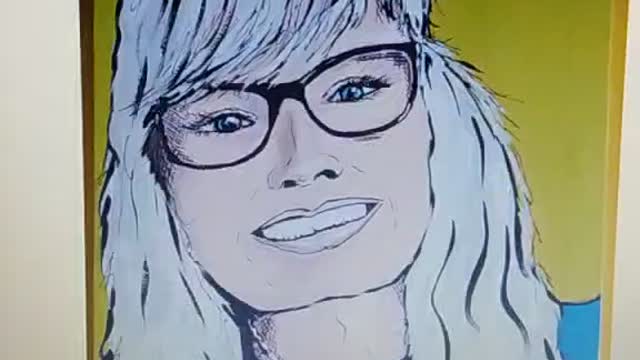Finished Pop Art Portrait Of My Sister