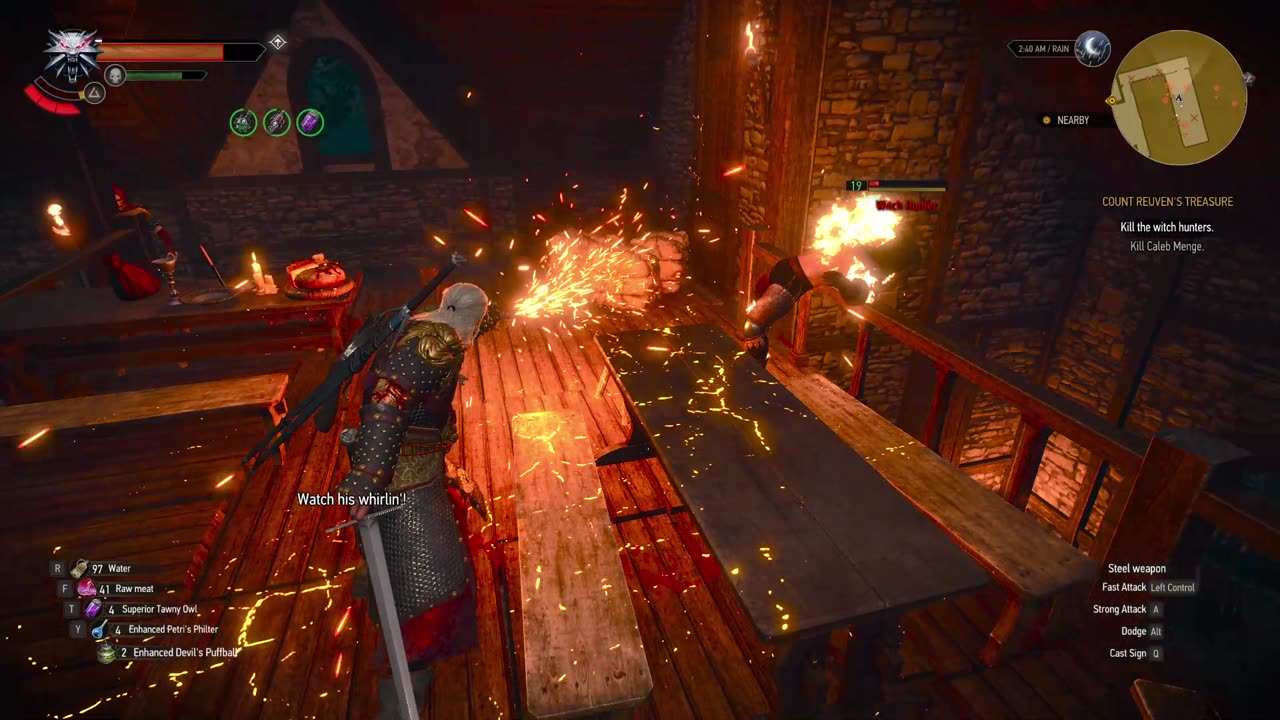 Fighting witch hunters | The Witcher 3 Count Reaven Treasure part 2