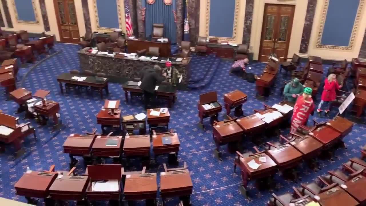 Protesters are on the Senate floor