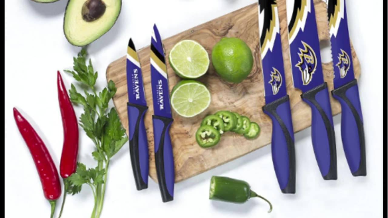 "Slice and Dice with Style: NFL Baltimore Ravens Kitchen Knives!"