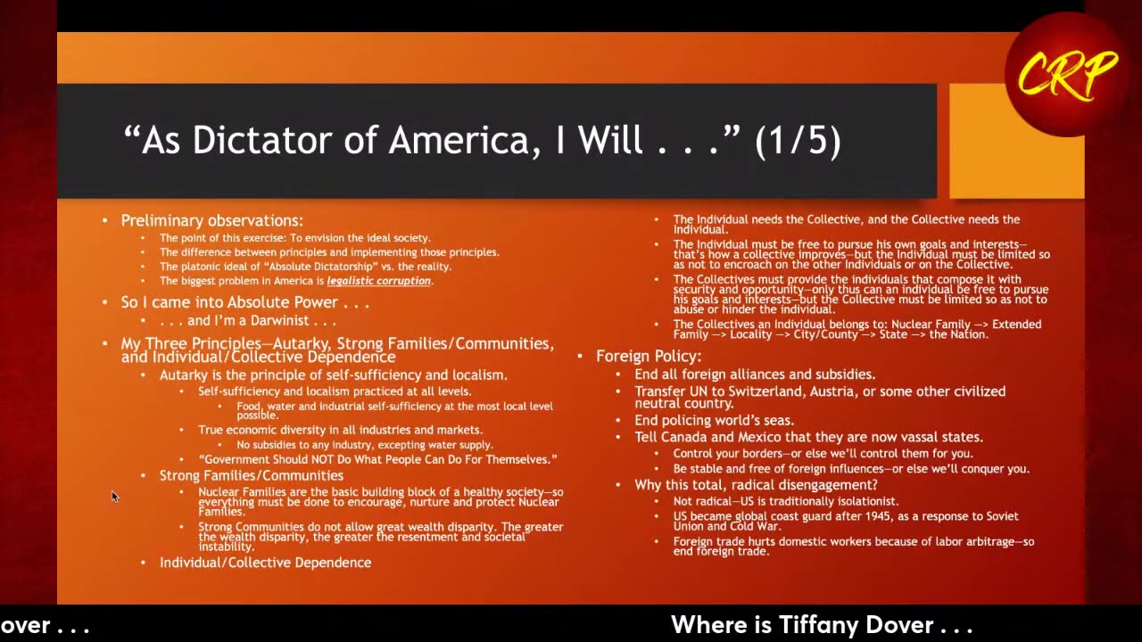 Weekly Webinar #90: If I Were Dictator of America