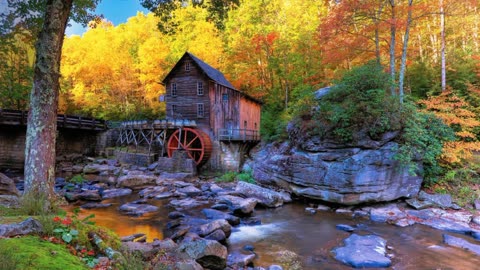 Old House With Beautiful Forest And River