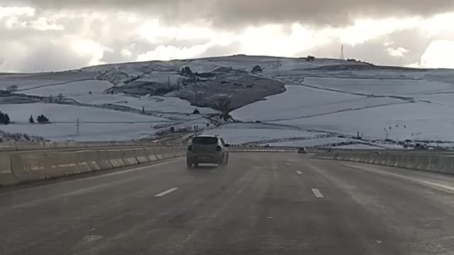 A car ride up the mountains at Christmas