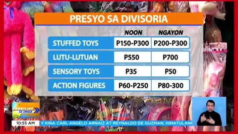 Presyo ng ilang laruan atregalo sa Divisoria,nagmahal na