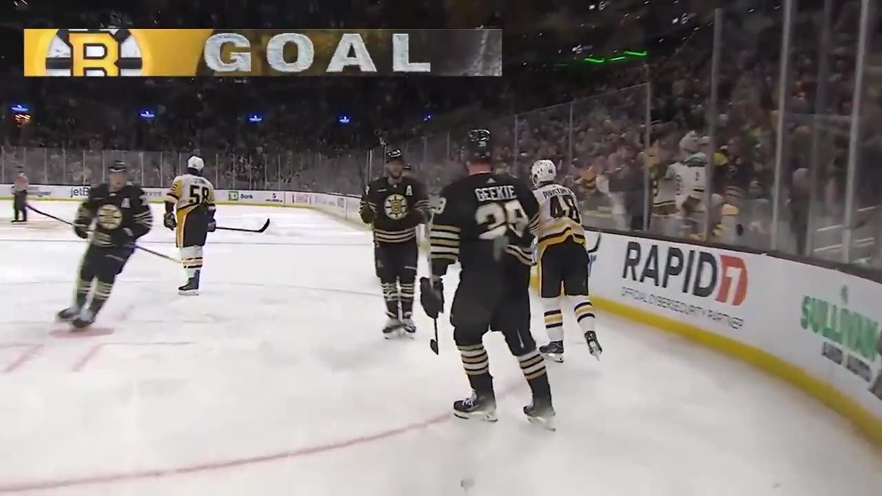 PIT@BOS: Geekie scores goal against Pittsburgh Penguins