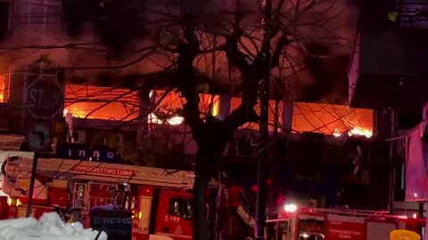 Firefighters tackle blaze after Athens explosion