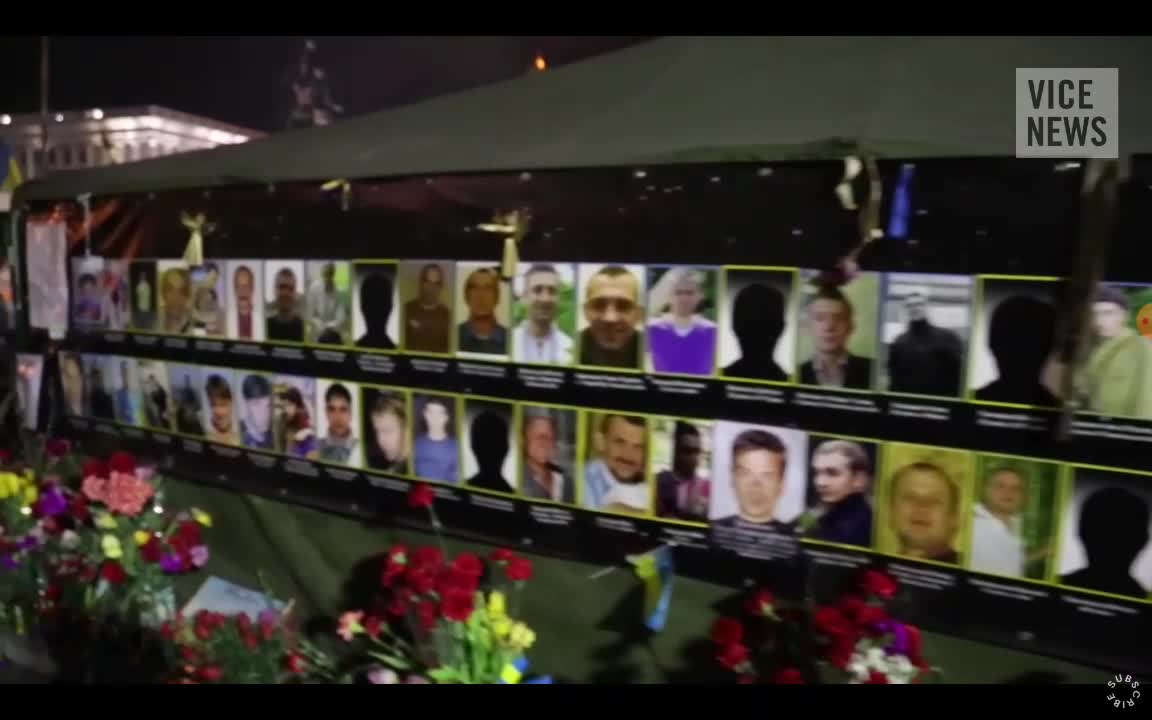 Memorial of people killed during protests, Maidan Square, Kiev